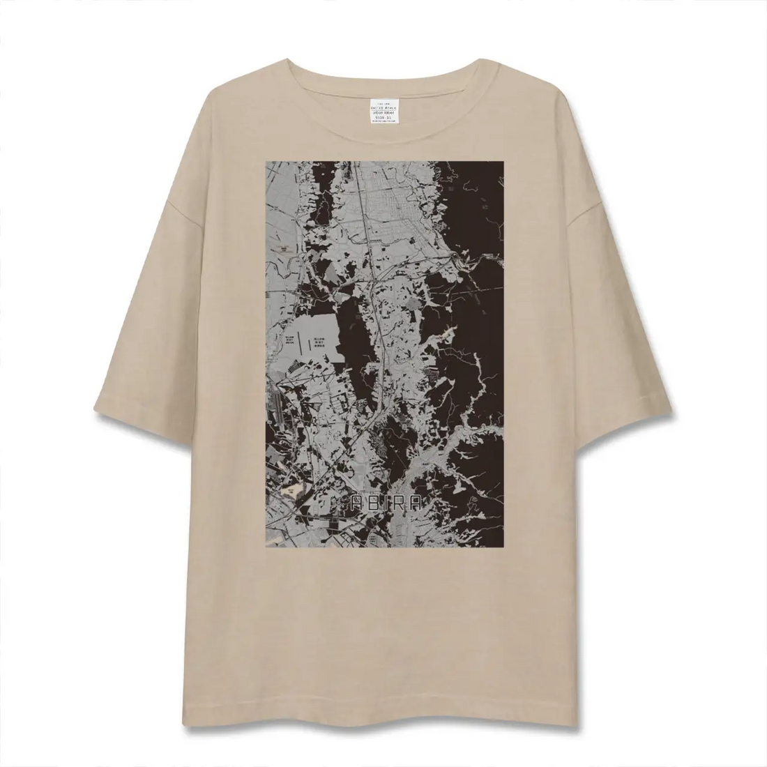 【安平（北海道）】地図柄ビッグシルエットTシャツ