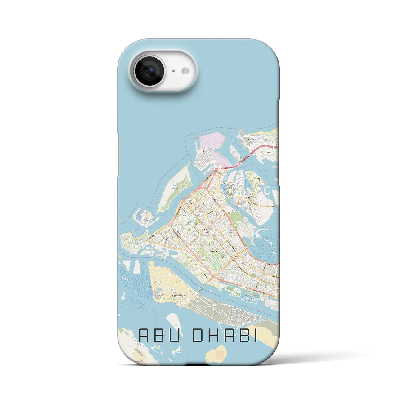 【アブダビ（アラブ首長国連邦）】地図柄iPhoneケース（バックカバータイプ）