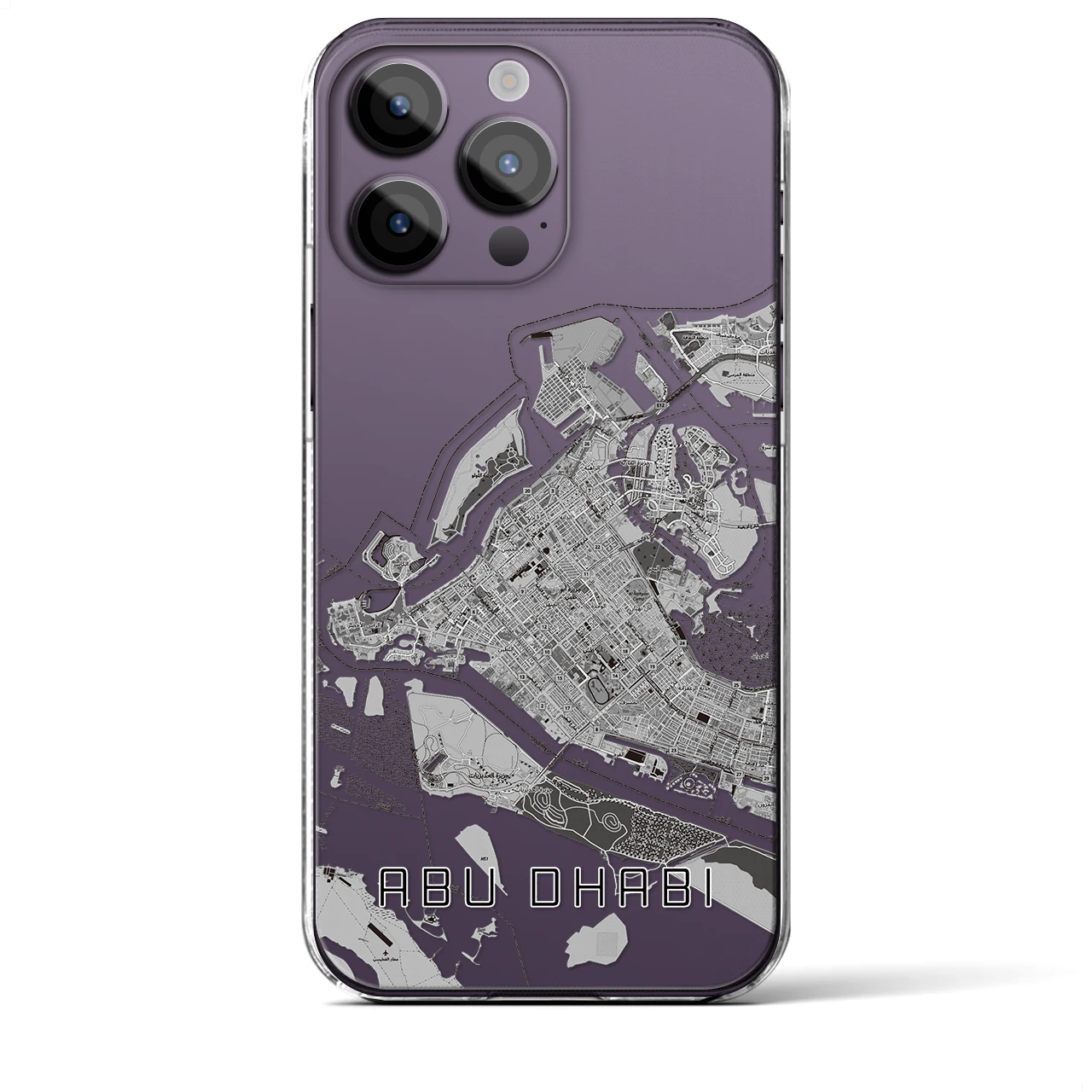 【アブダビ（アラブ首長国連邦）】地図柄iPhoneケース（クリアタイプ）