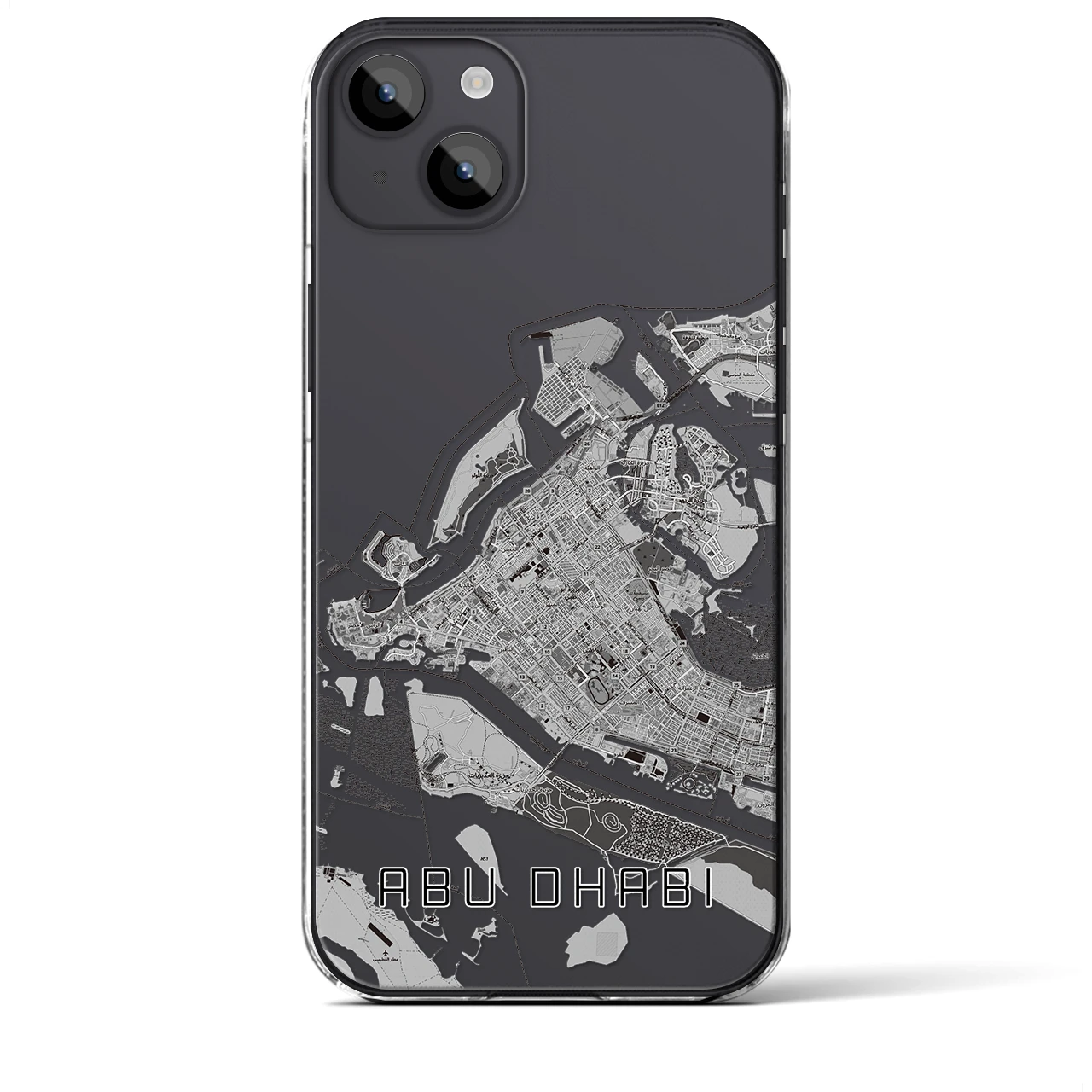 【アブダビ（アラブ首長国連邦）】地図柄iPhoneケース（クリアタイプ）