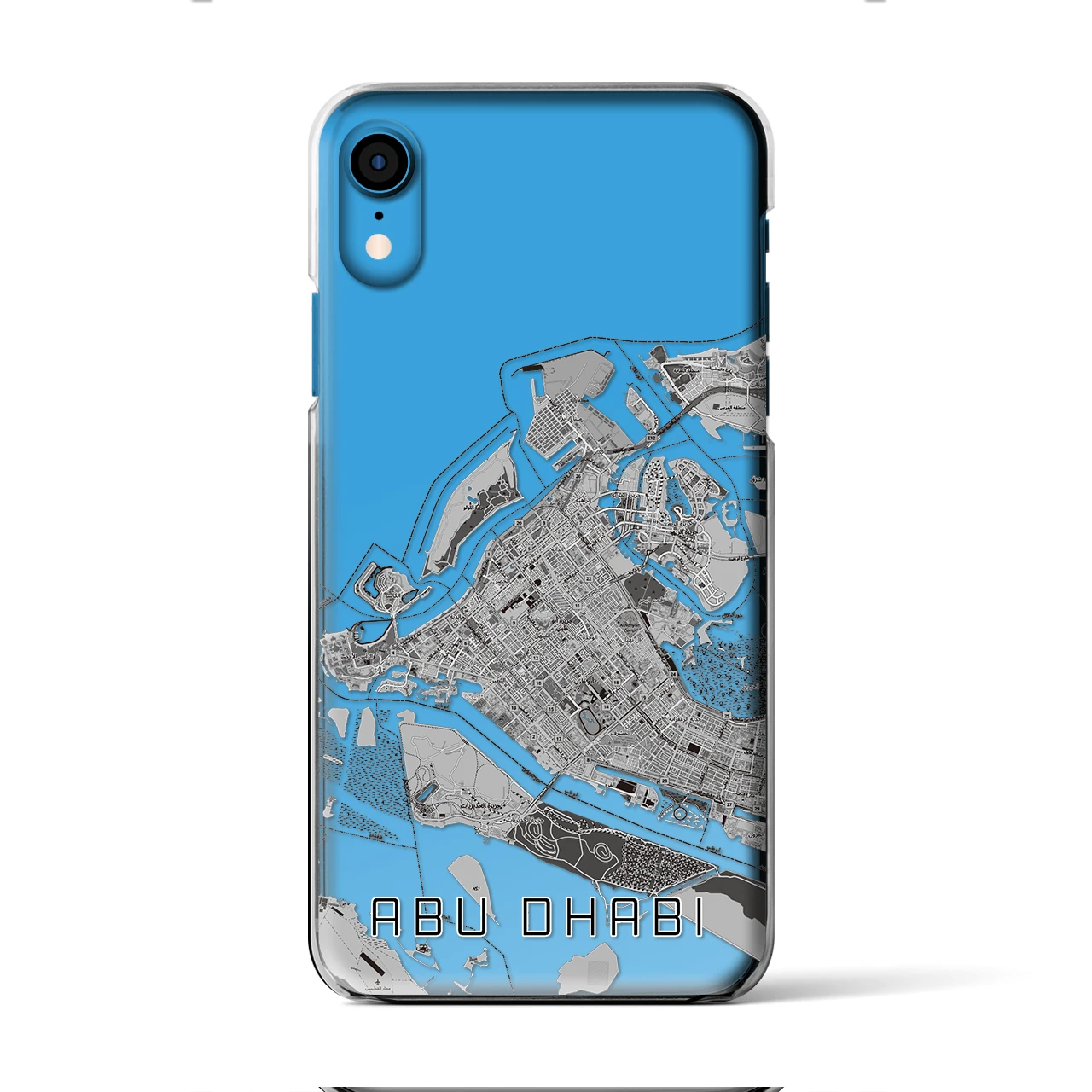 【アブダビ（アラブ首長国連邦）】地図柄iPhoneケース（クリアタイプ）