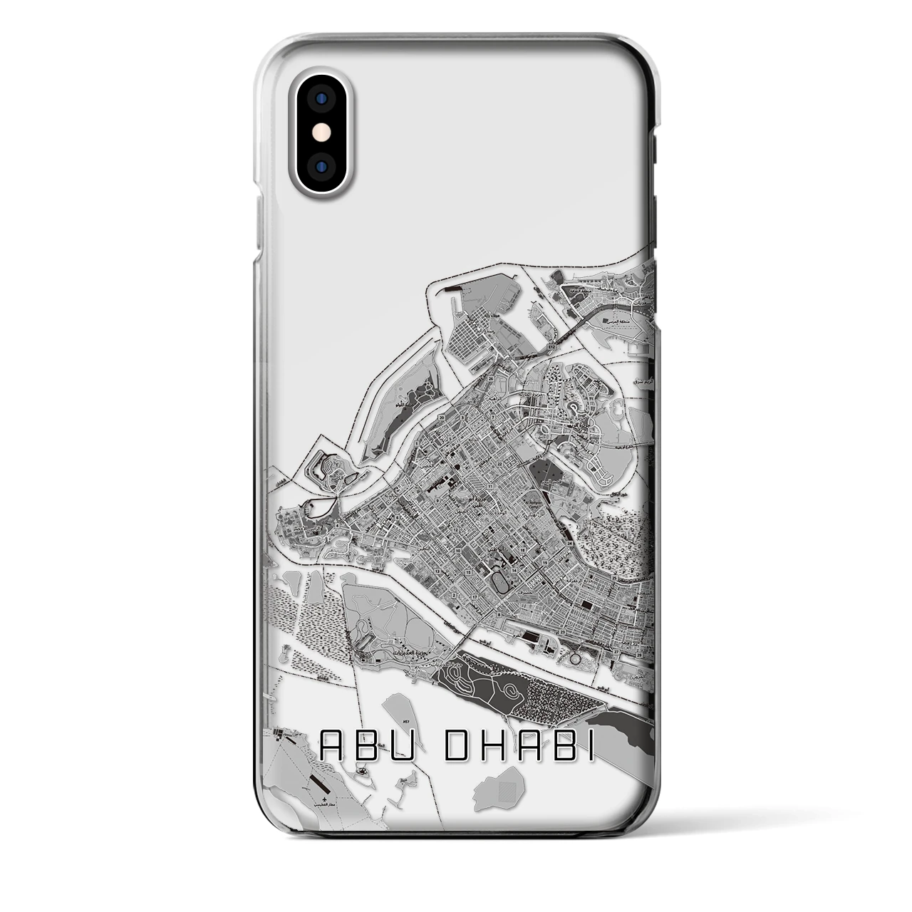 【アブダビ（アラブ首長国連邦）】地図柄iPhoneケース（クリアタイプ）