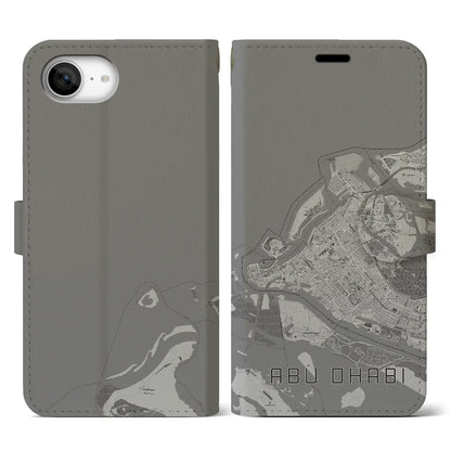 【アブダビ（アラブ首長国連邦）】地図柄iPhoneケース（手帳タイプ）