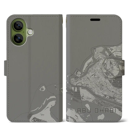 【アブダビ（アラブ首長国連邦）】地図柄iPhoneケース（手帳タイプ）