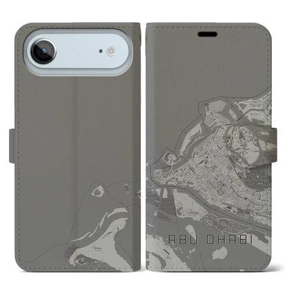 【アブダビ（アラブ首長国連邦）】地図柄iPhoneケース（手帳タイプ）