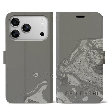 【アブダビ（アラブ首長国連邦）】地図柄iPhoneケース（手帳タイプ）