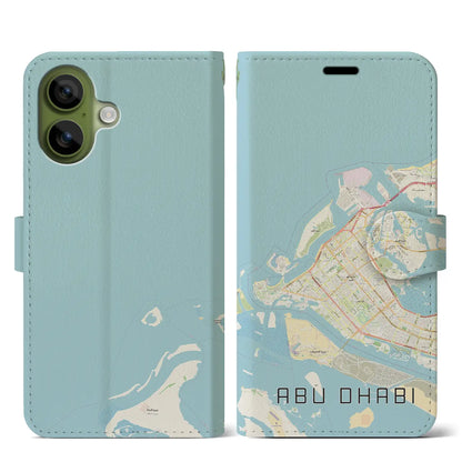 【アブダビ（アラブ首長国連邦）】地図柄iPhoneケース（手帳タイプ）