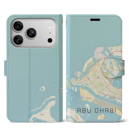 【アブダビ（アラブ首長国連邦）】地図柄iPhoneケース（手帳タイプ）