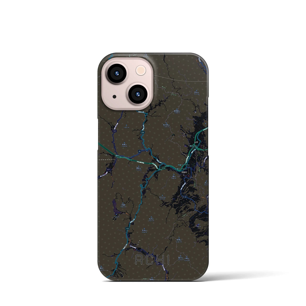 【阿智（長野県）】地図柄iPhoneケース（バックカバータイプ）