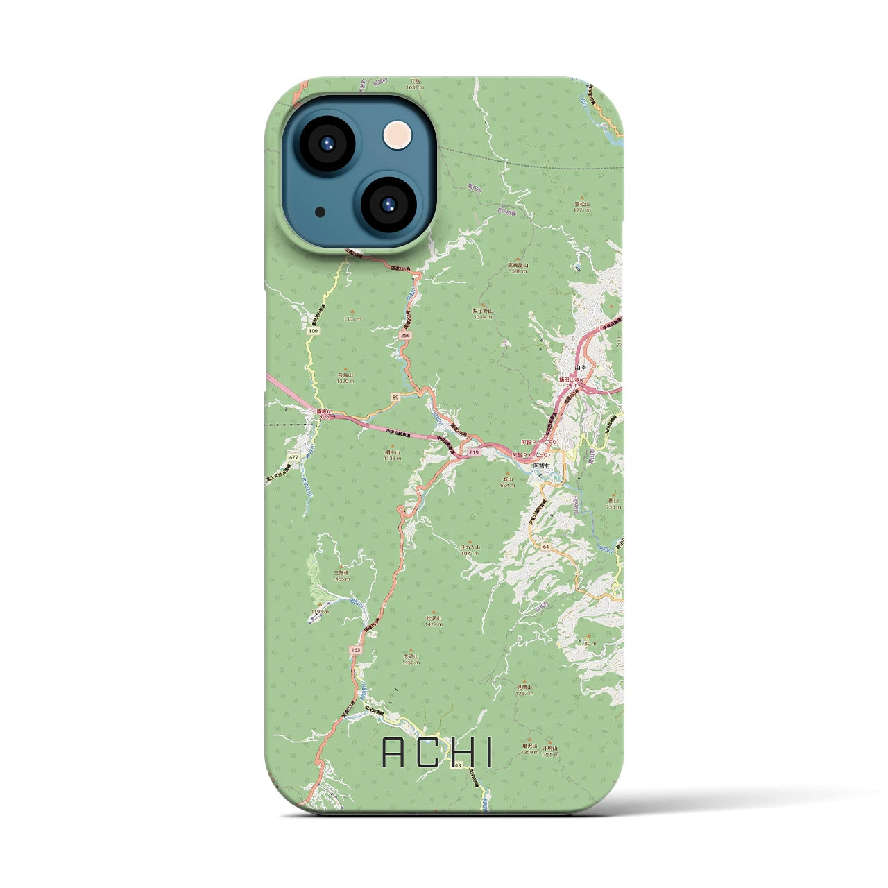 【阿智（長野県）】地図柄iPhoneケース（バックカバータイプ）