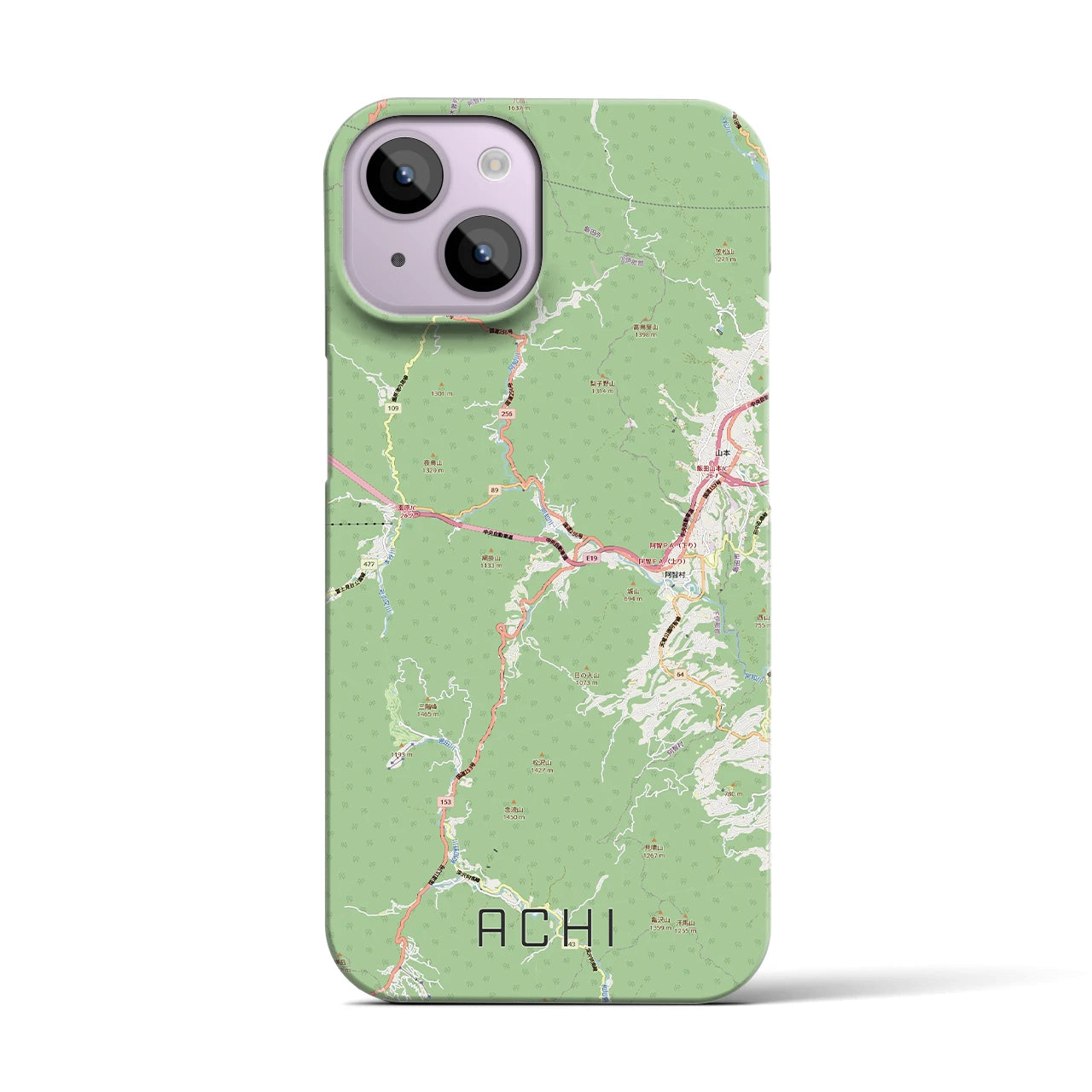 【阿智（長野県）】地図柄iPhoneケース（バックカバータイプ）