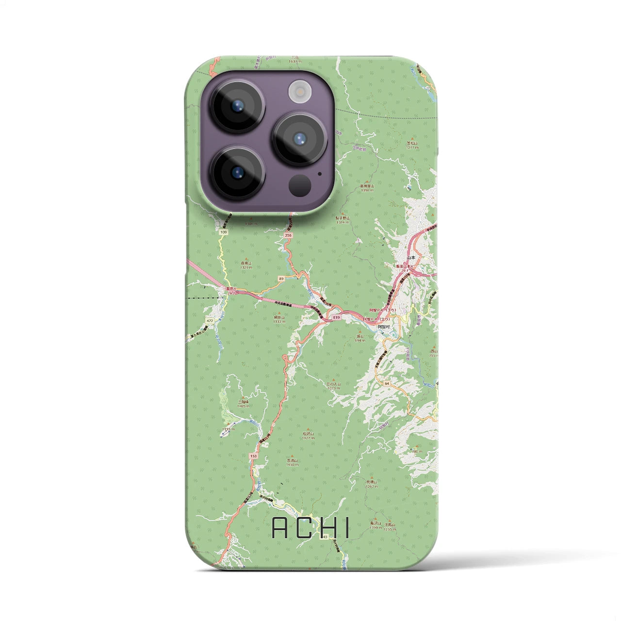 【阿智（長野県）】地図柄iPhoneケース（バックカバータイプ）