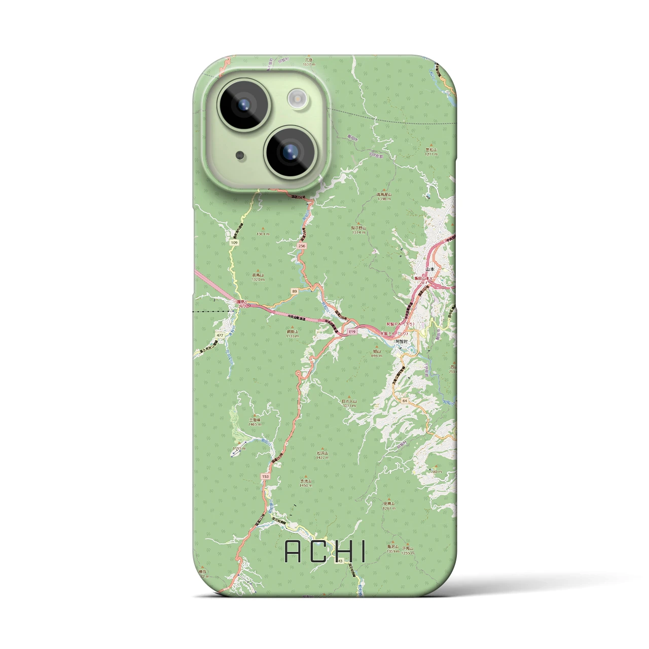 【阿智（長野県）】地図柄iPhoneケース（バックカバータイプ）
