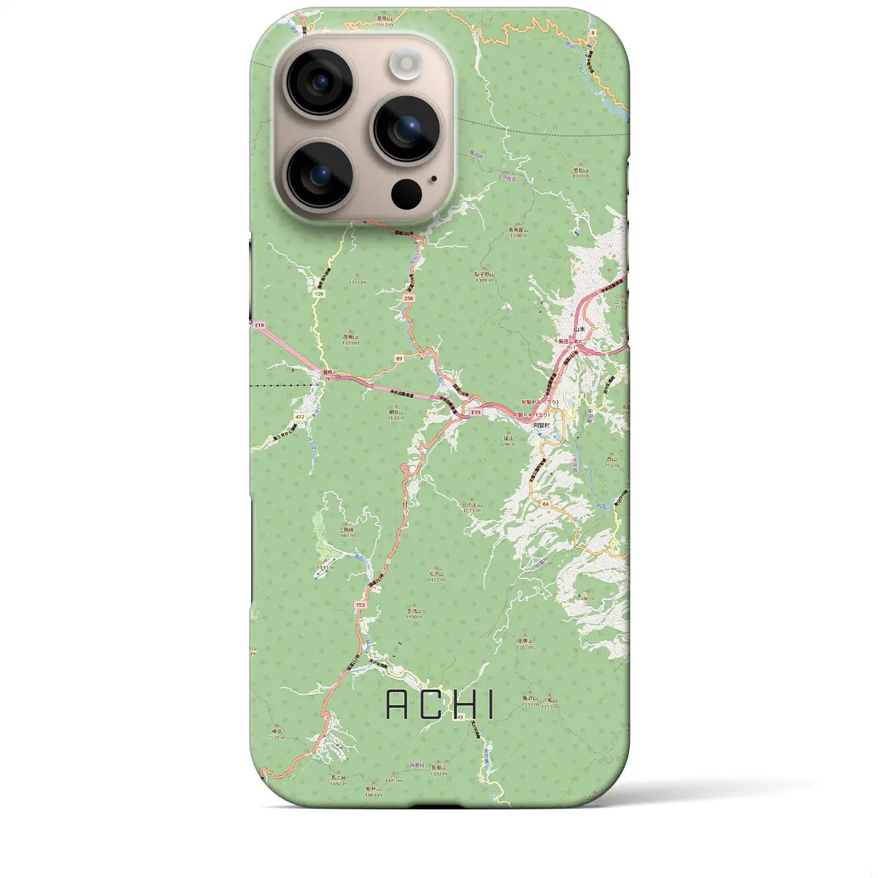 【阿智（長野県）】地図柄iPhoneケース（バックカバータイプ）