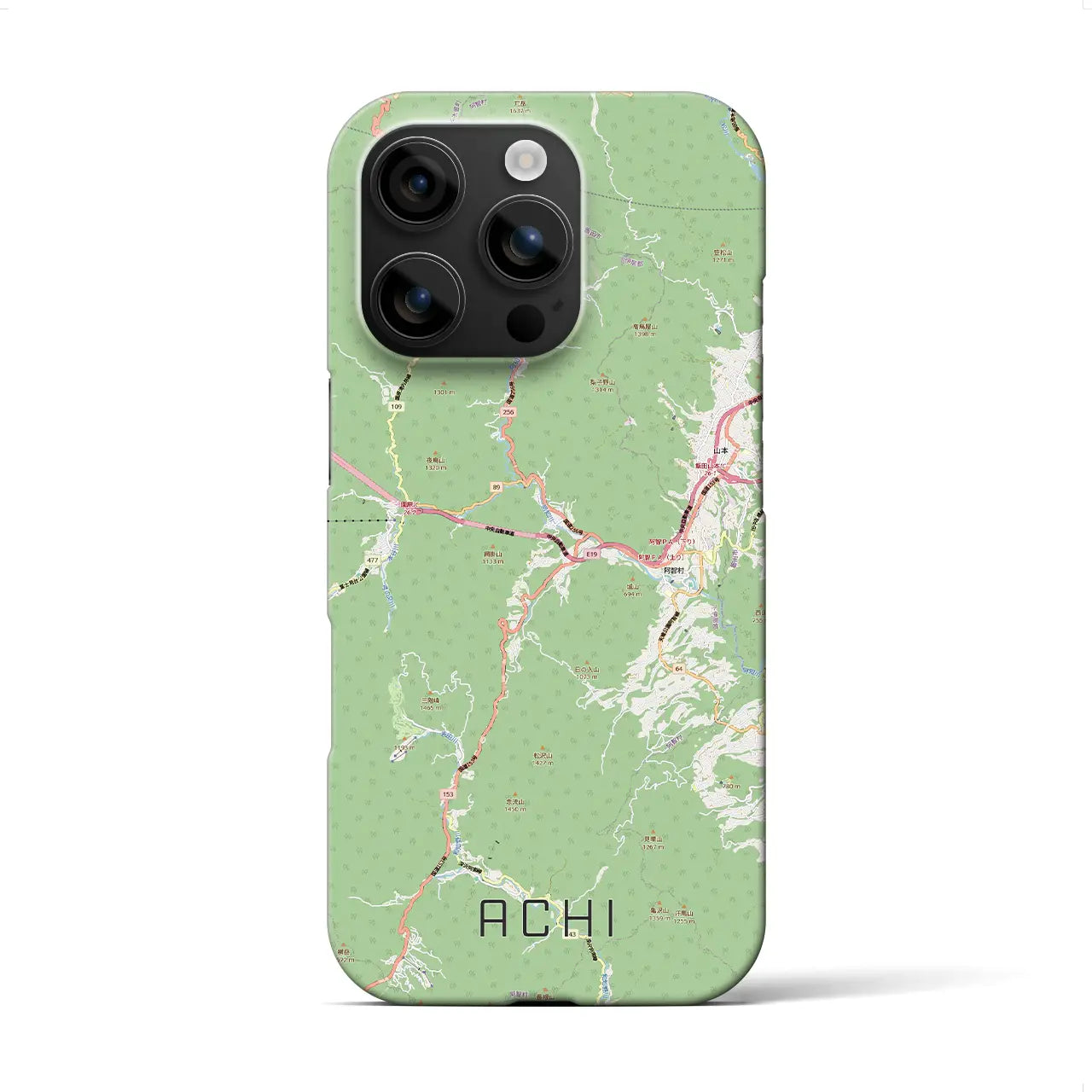 【阿智（長野県）】地図柄iPhoneケース（バックカバータイプ）