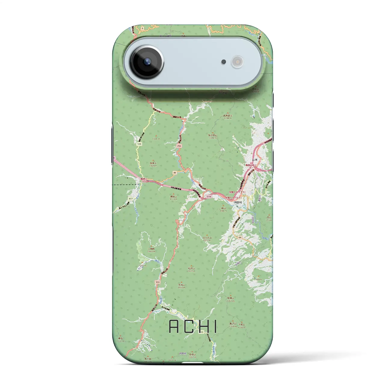 【阿智（長野県）】地図柄iPhoneケース（バックカバータイプ）