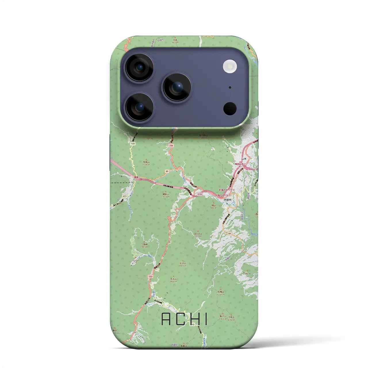 【阿智（長野県）】地図柄iPhoneケース（バックカバータイプ）