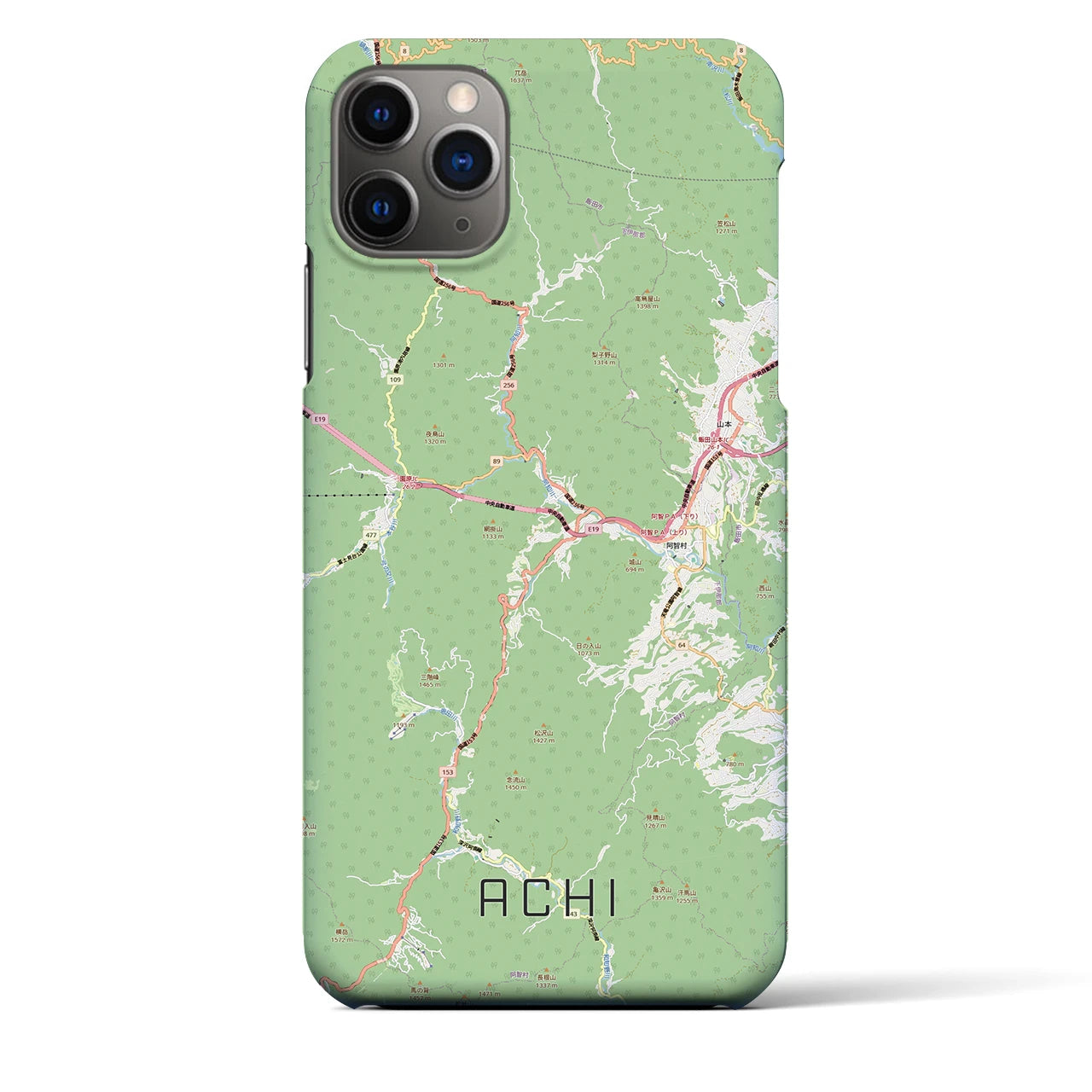 【阿智（長野県）】地図柄iPhoneケース（バックカバータイプ）