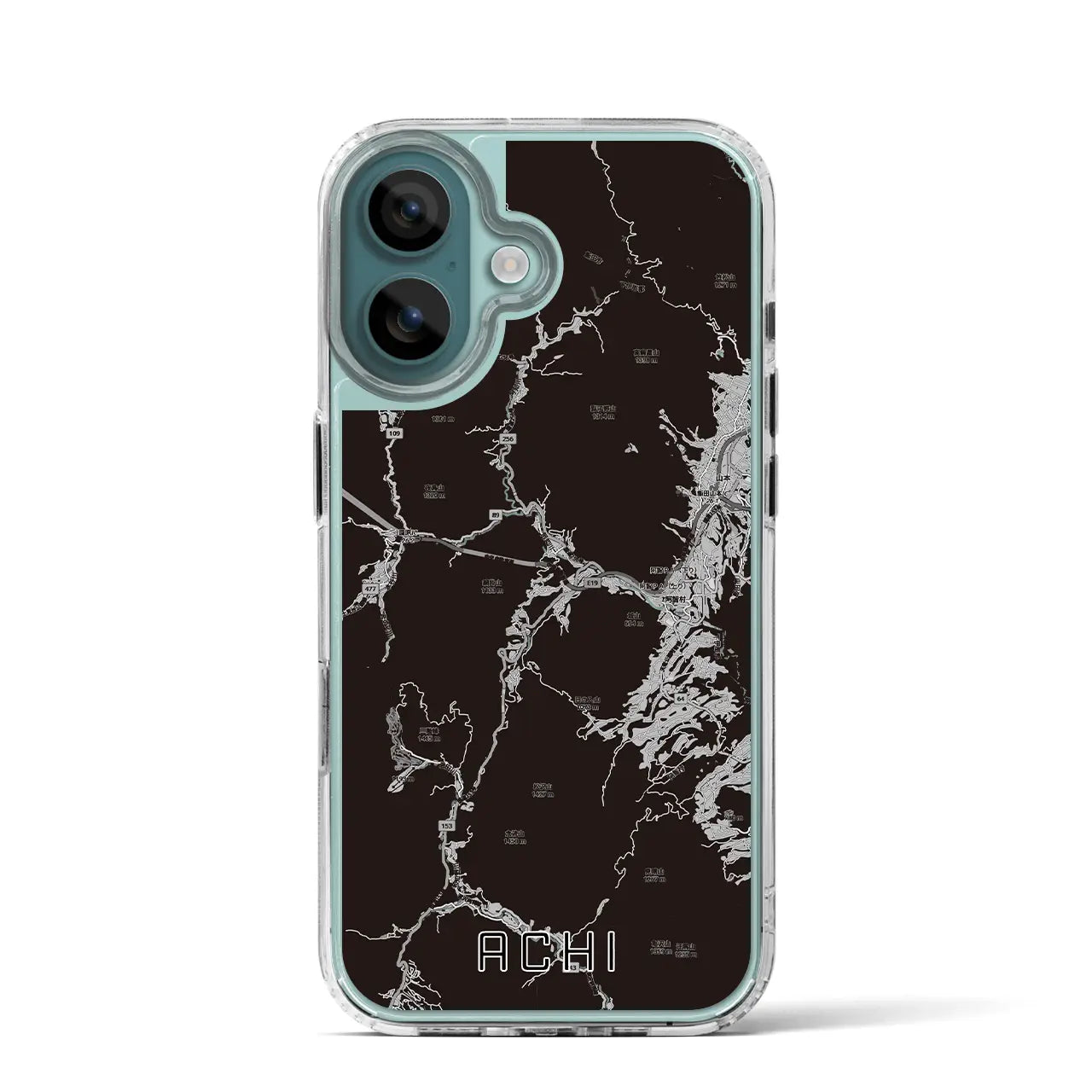 【阿智（長野県）】地図柄iPhoneケース（MagSafeタイプ）