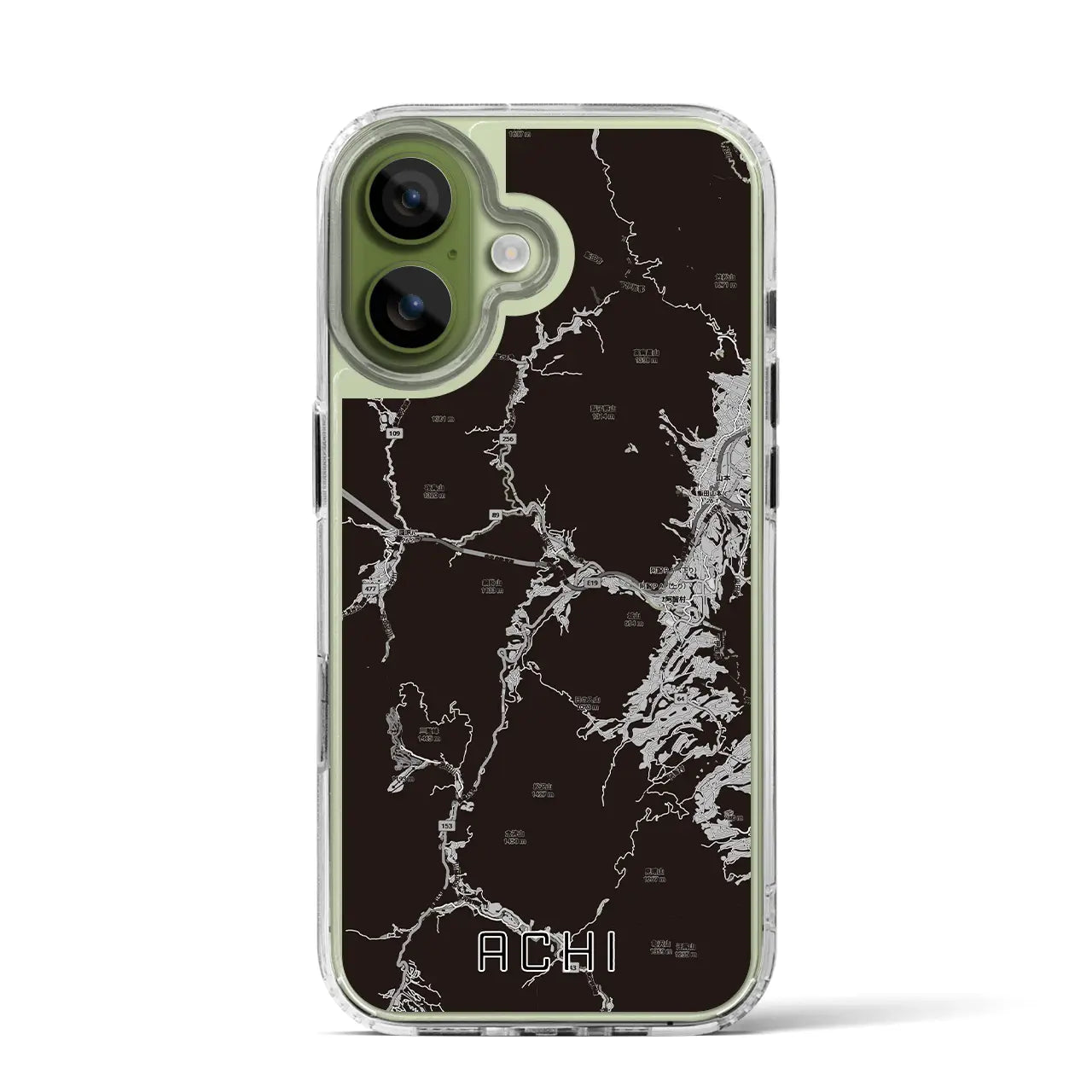 【阿智（長野県）】地図柄iPhoneケース（MagSafeタイプ）