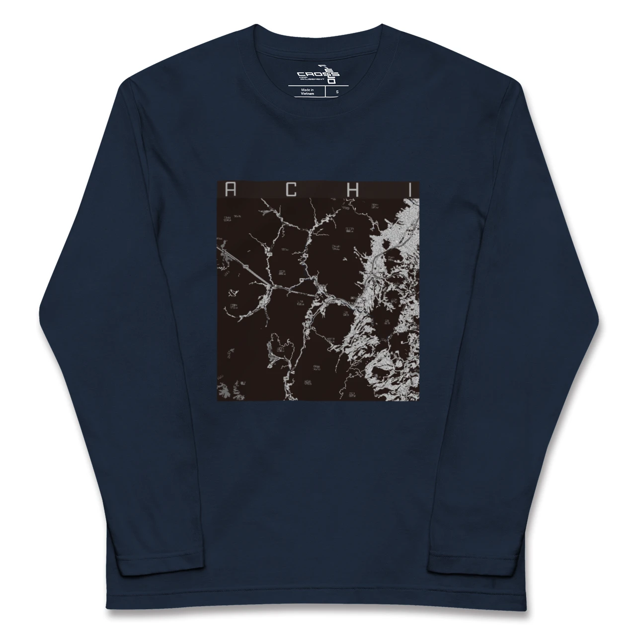 【阿智（長野県）】地図柄ロングスリーブTシャツ