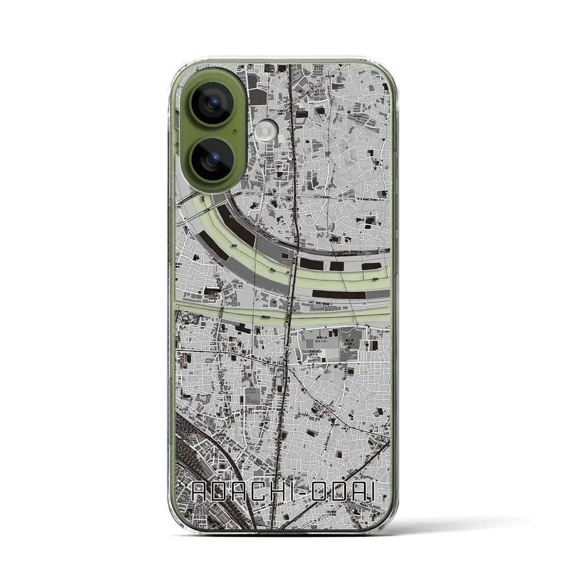 【足立小台（東京都）】地図柄iPhoneケース（クリアタイプ）モノトーン・iPhone 17 Pro Max 用