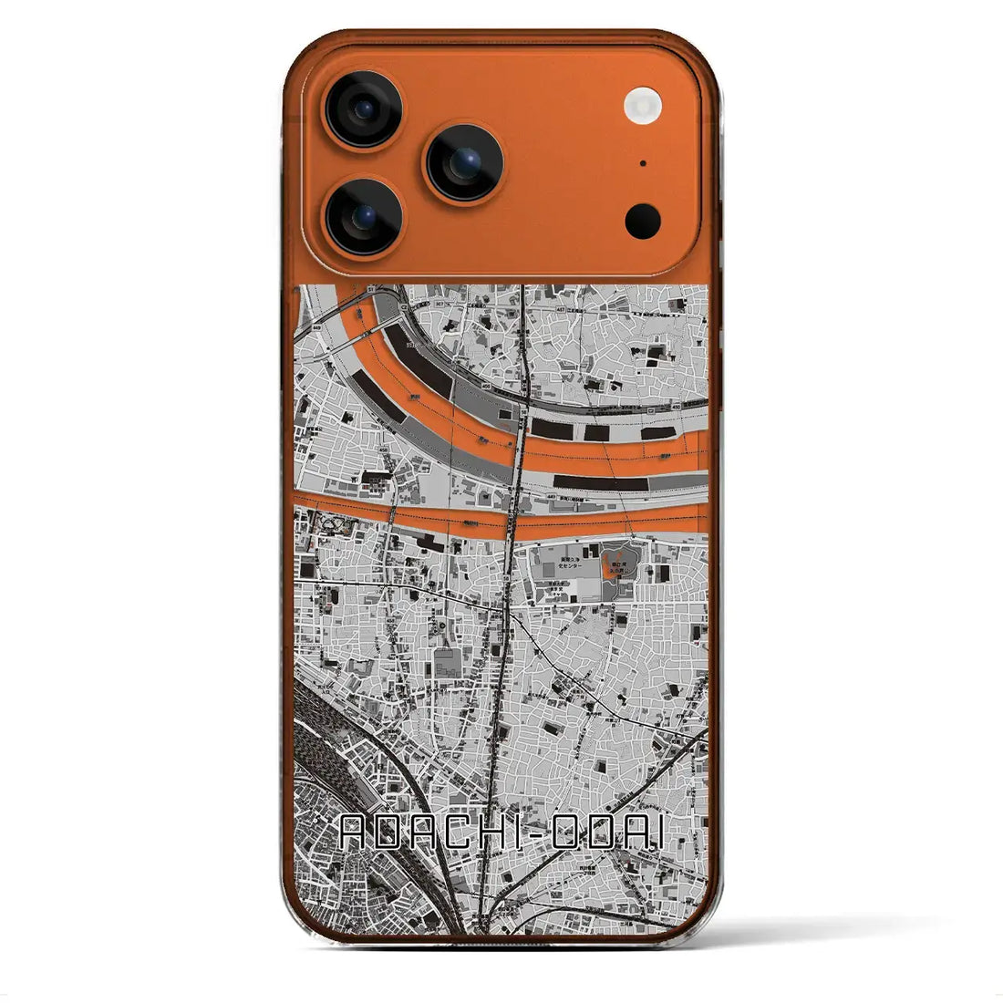 【足立小台(東京都)】地図柄iPhoneケース(クリアタイプ)