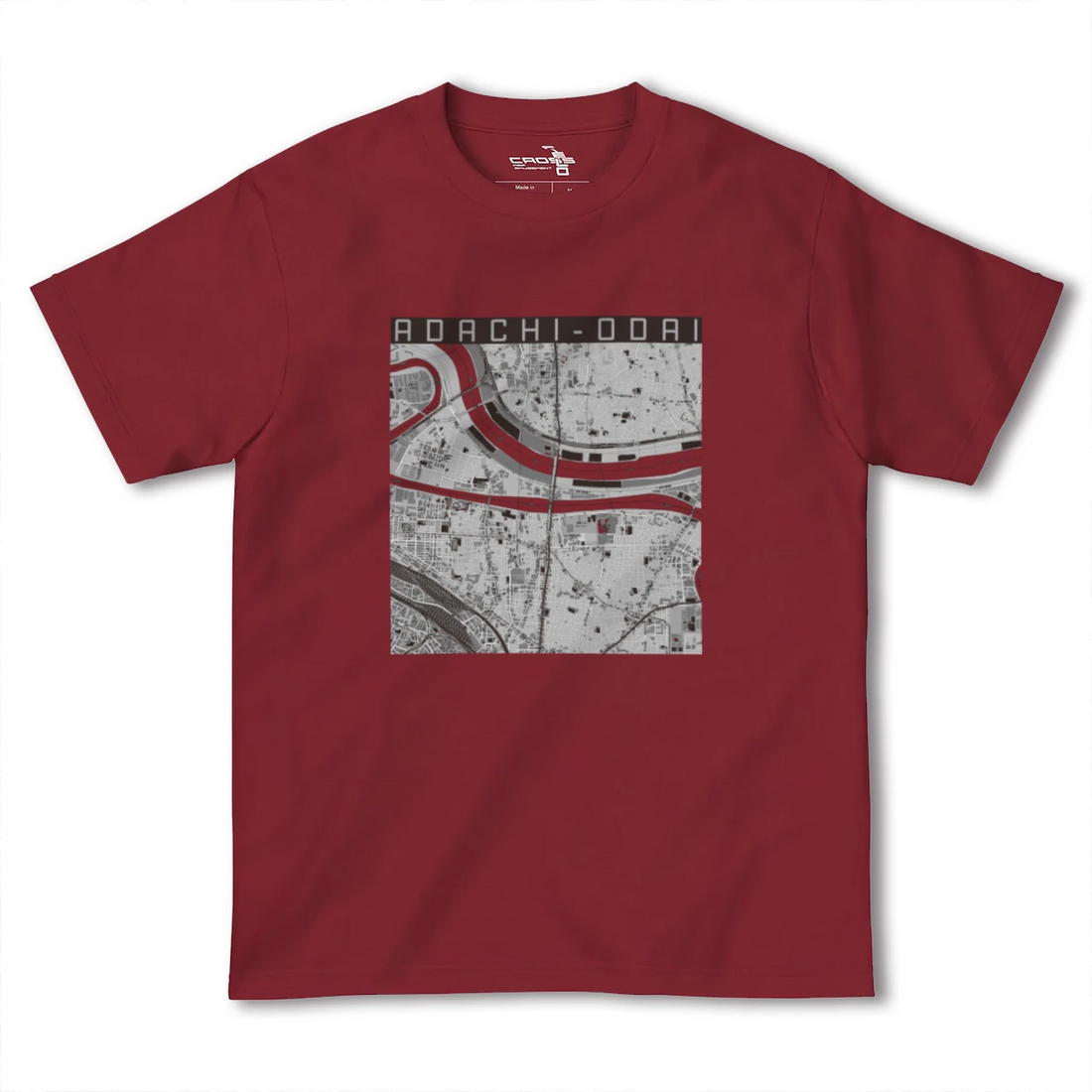 【足立小台(東京都)】地図柄ヘビーウェイトTシャツ