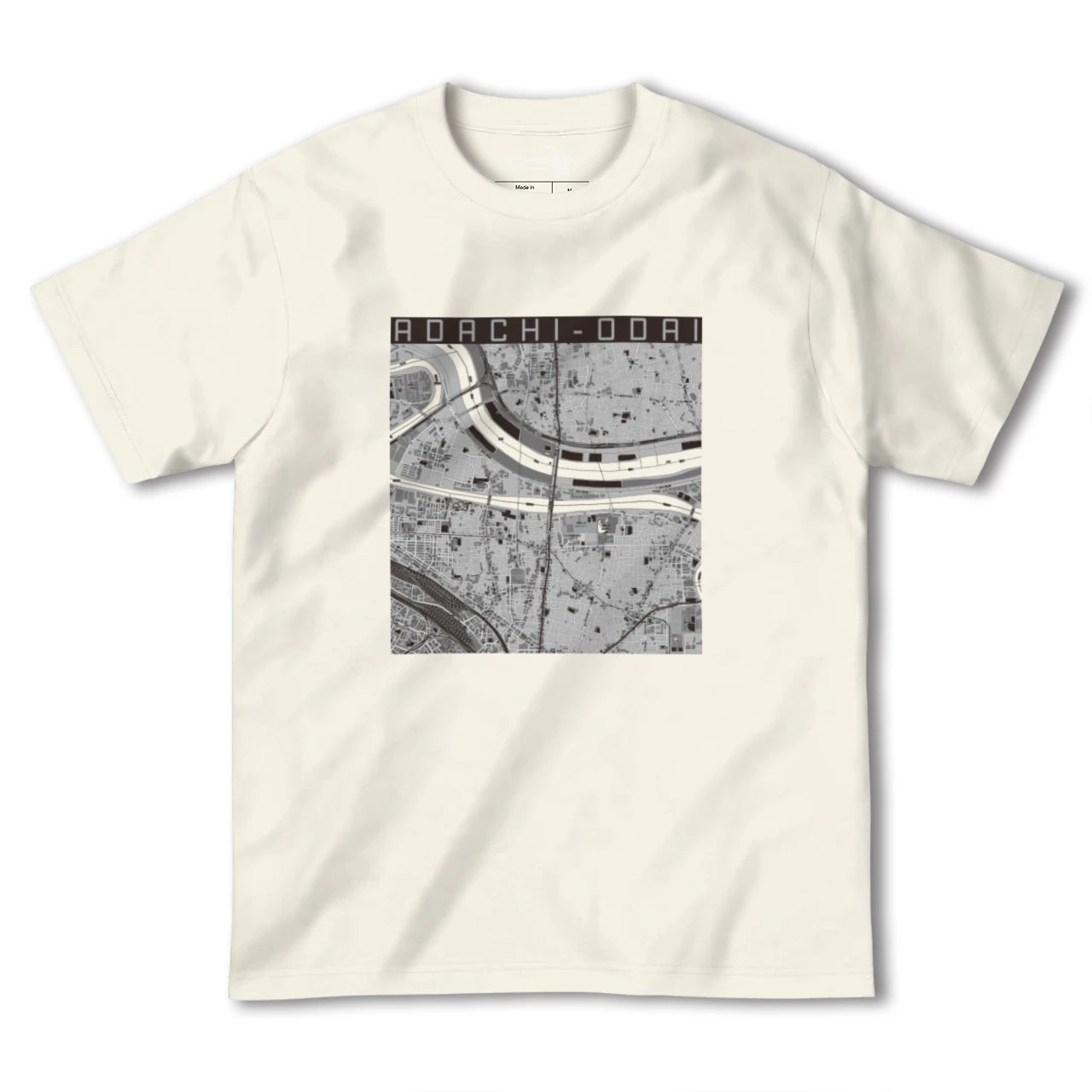 【足立小台（東京都）】地図柄ヘビーウェイトTシャツ