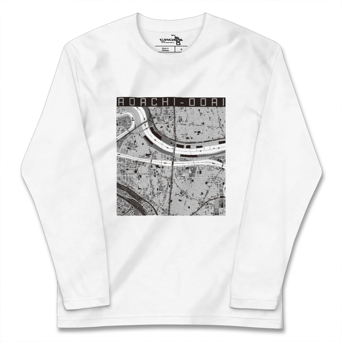 【足立小台（東京都）】地図柄ロングスリーブTシャツ
