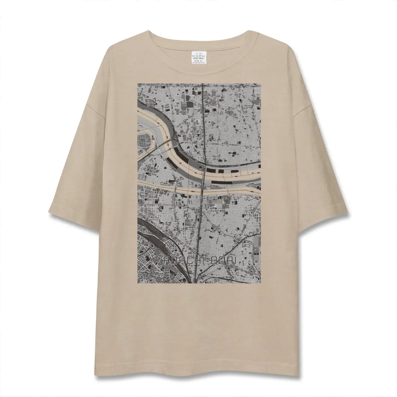 【足立小台（東京都）】地図柄ビッグシルエットTシャツ
