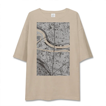 【足立小台（東京都）】地図柄ビッグシルエットTシャツ