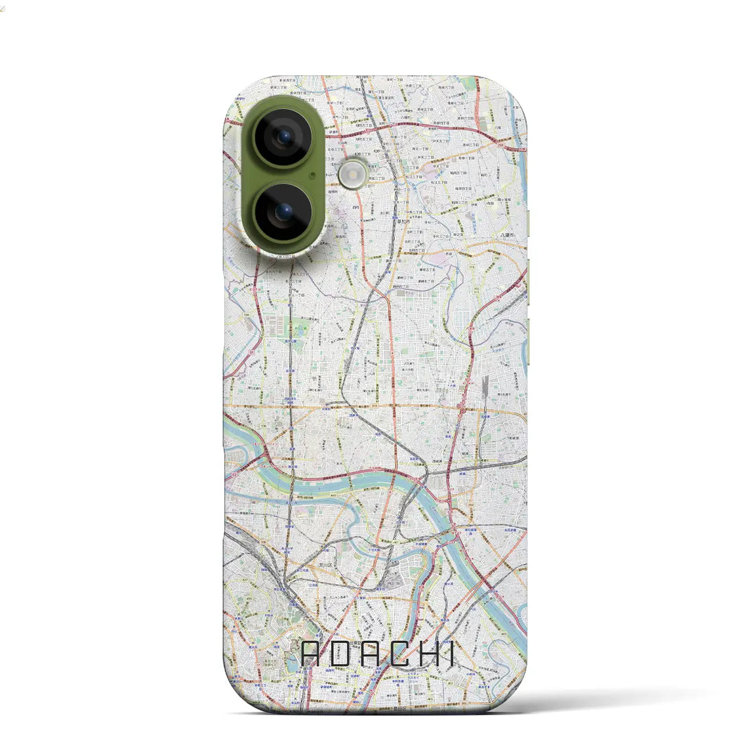 【足立（東京都）】地図柄iPhoneケース（バックカバータイプ）ナチュラル・iPhone 17 Pro Max 用