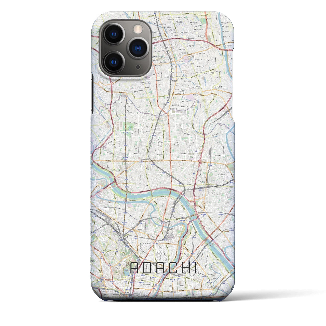 【足立（東京都）】地図柄iPhoneケース（バックカバータイプ）