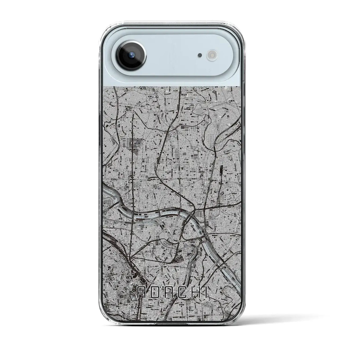 【足立(東京都)】地図柄iPhoneケース(クリアタイプ)モノトーン・iPhone 17 Pro Max 用