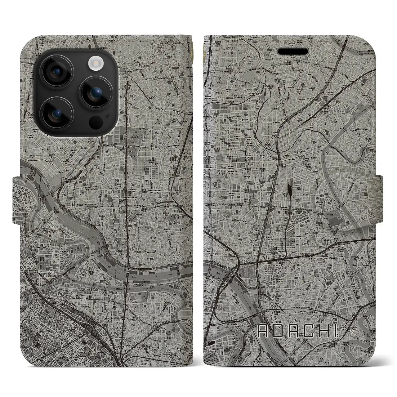 【足立（東京都）】地図柄iPhoneケース（手帳タイプ）