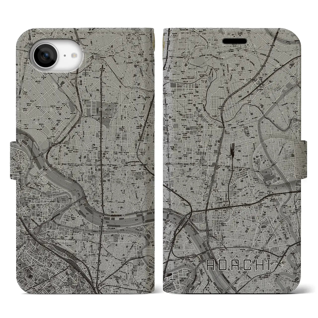 【足立（東京都）】地図柄iPhoneケース（手帳タイプ）