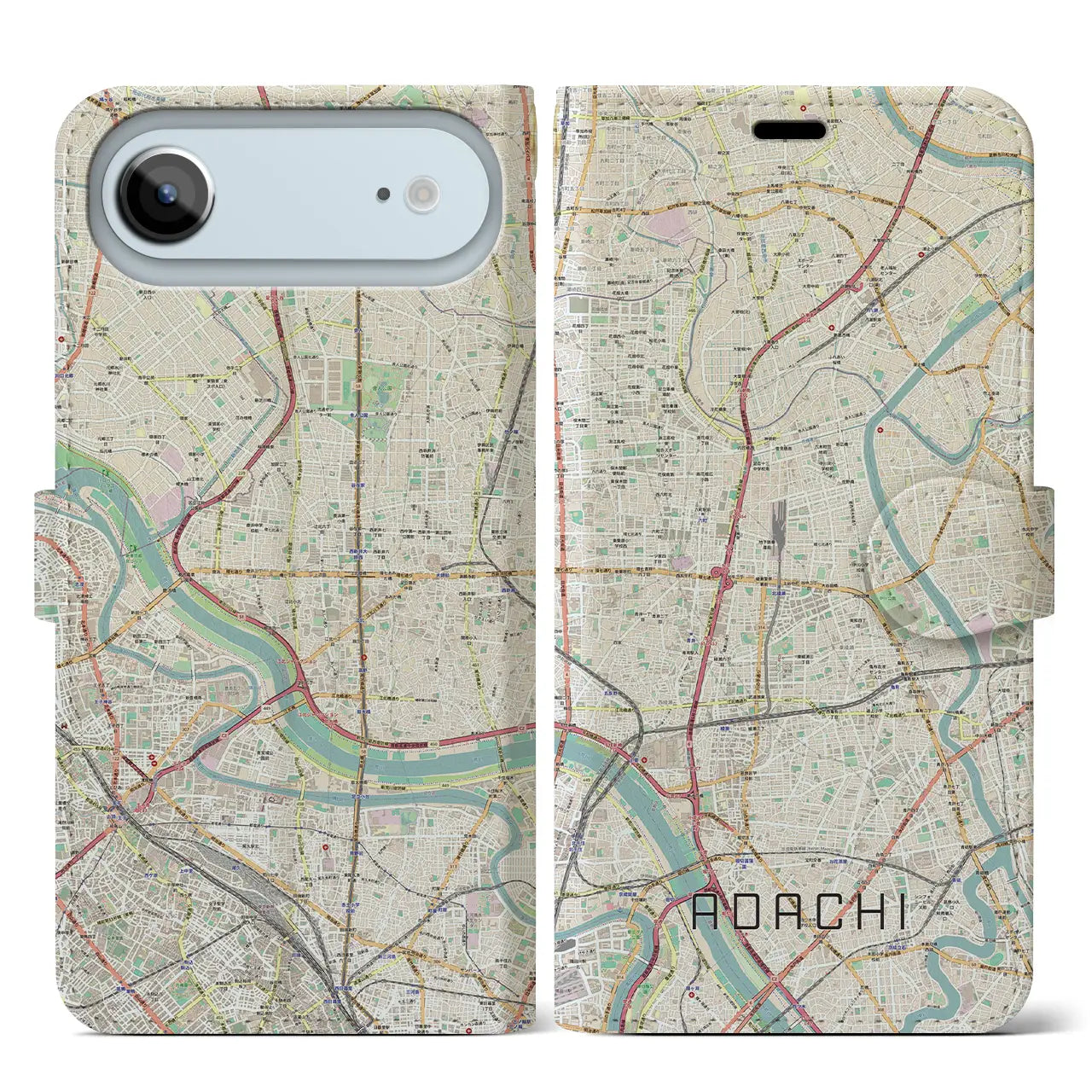 【足立（東京都）】地図柄iPhoneケース（手帳タイプ）