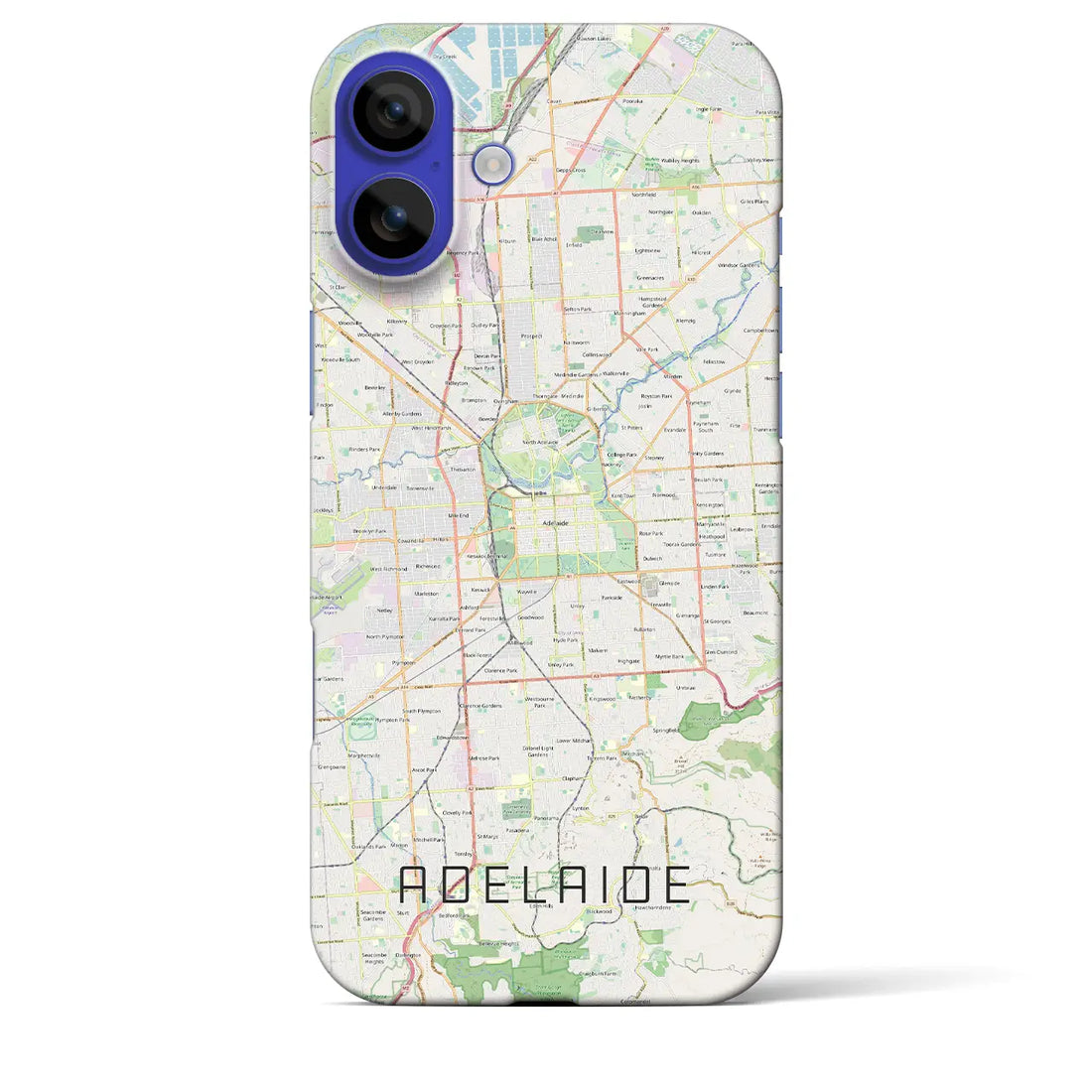 【アデレード(オーストラリア)】地図柄iPhoneケース(バックカバータイプ)ブラック・iPhone 16 Pro Max 用