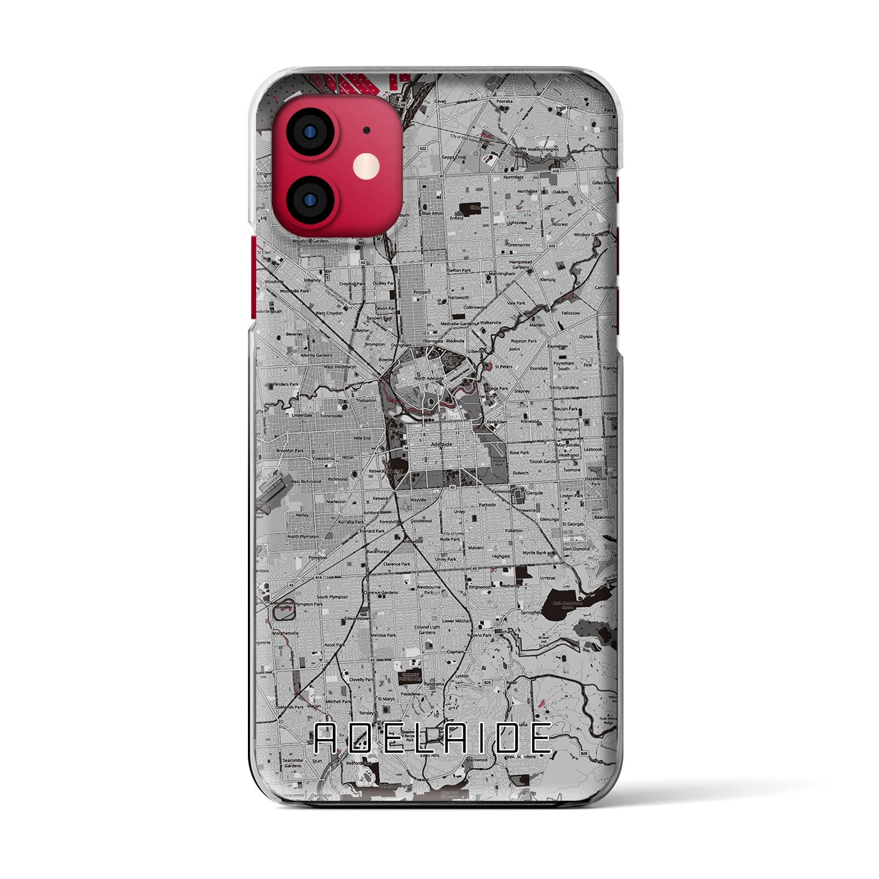 【アデレード（オーストラリア）】地図柄iPhoneケース（クリアタイプ）
