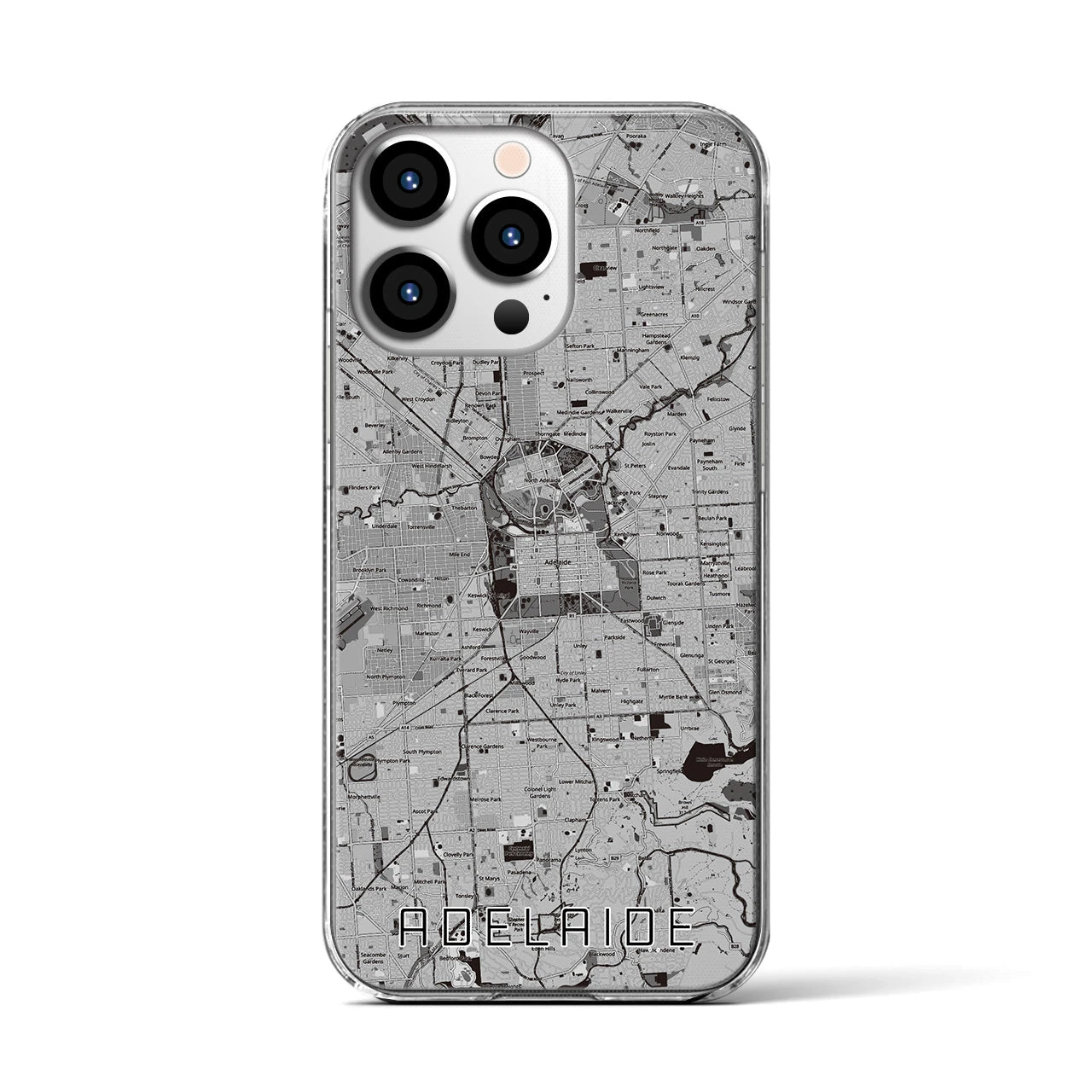 【アデレード（オーストラリア）】地図柄iPhoneケース（クリアタイプ）