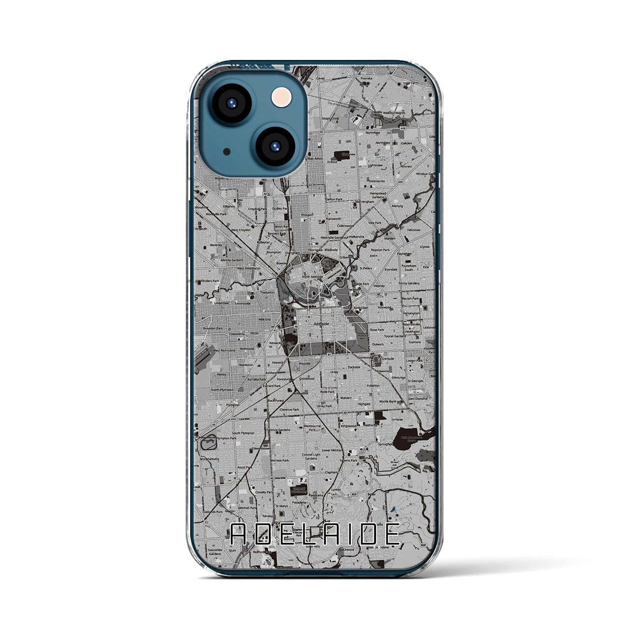 【アデレード（オーストラリア）】地図柄iPhoneケース（クリアタイプ）