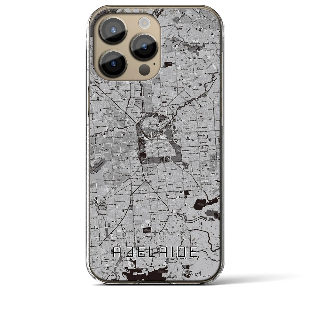 【アデレード（オーストラリア）】地図柄iPhoneケース（クリアタイプ）