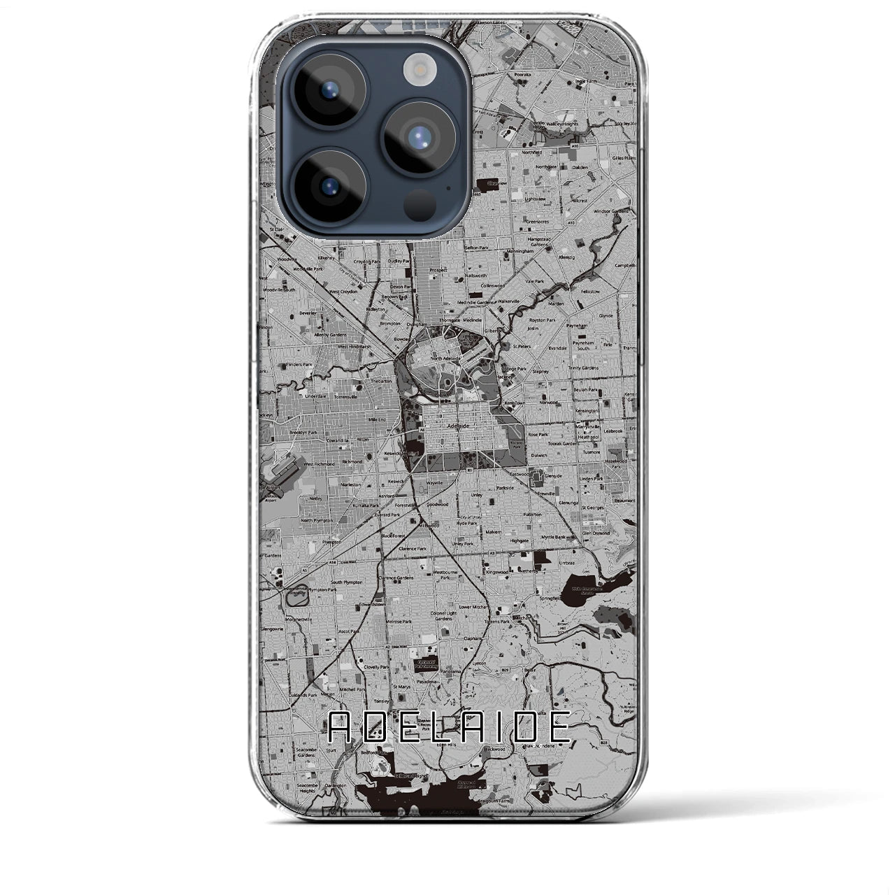 【アデレード（オーストラリア）】地図柄iPhoneケース（クリアタイプ）
