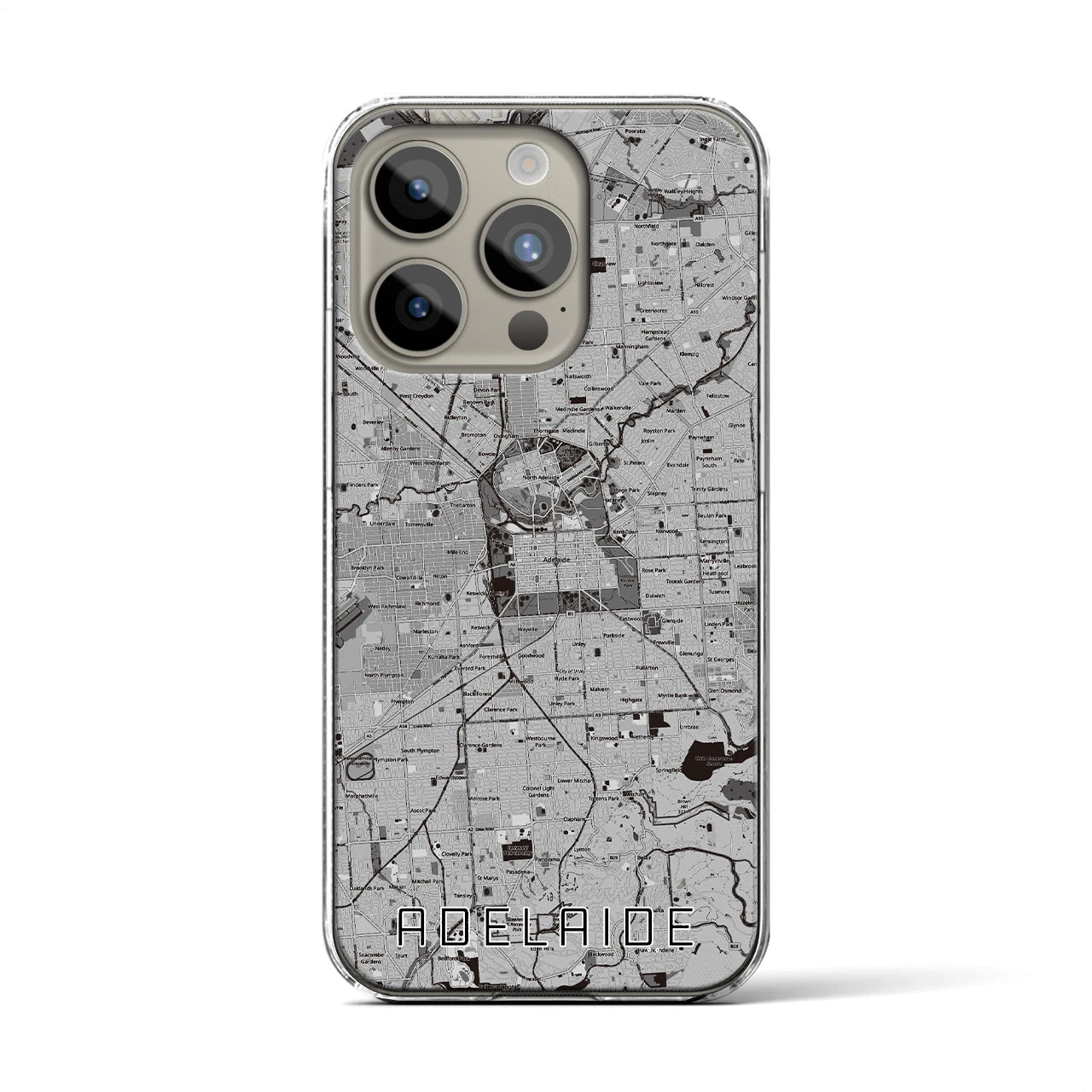 【アデレード（オーストラリア）】地図柄iPhoneケース（クリアタイプ）