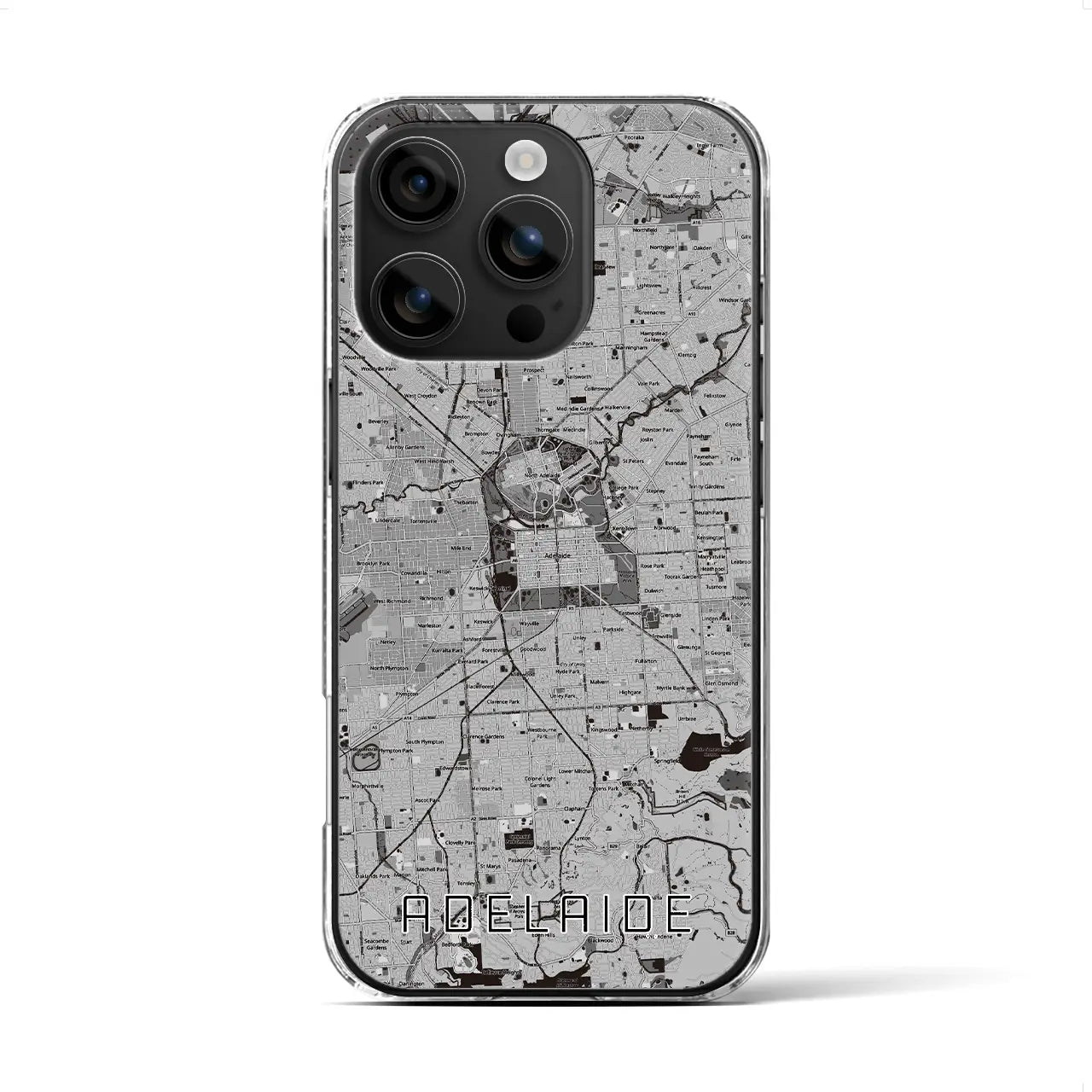 【アデレード（オーストラリア）】地図柄iPhoneケース（クリアタイプ）