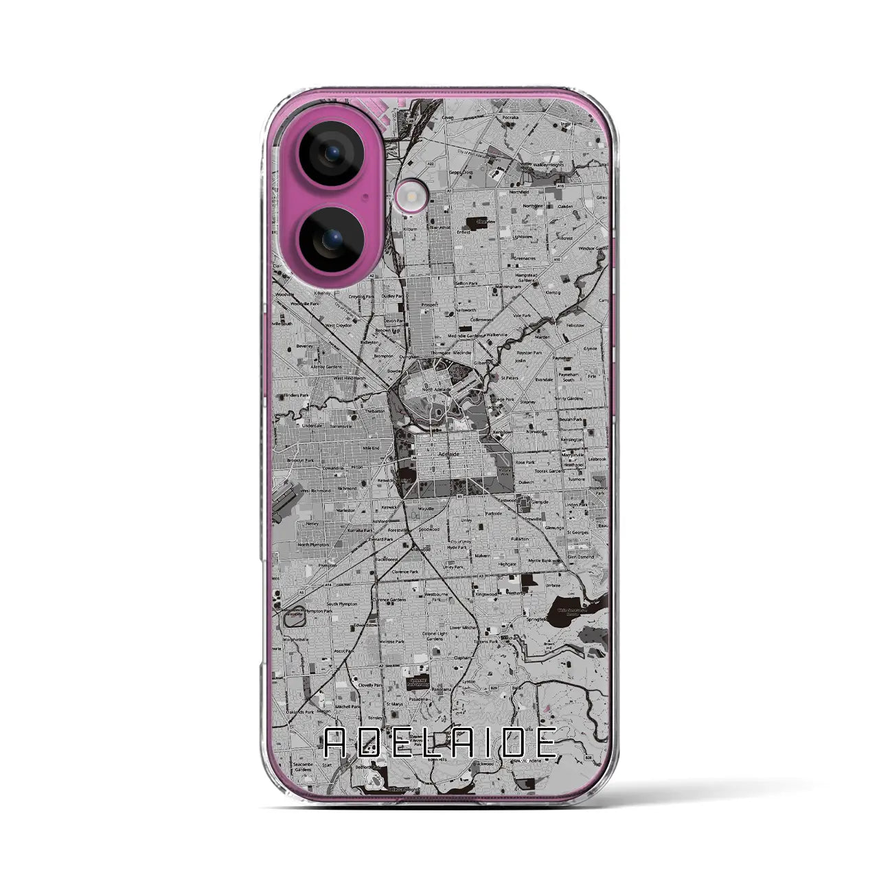 【アデレード（オーストラリア）】地図柄iPhoneケース（クリアタイプ）
