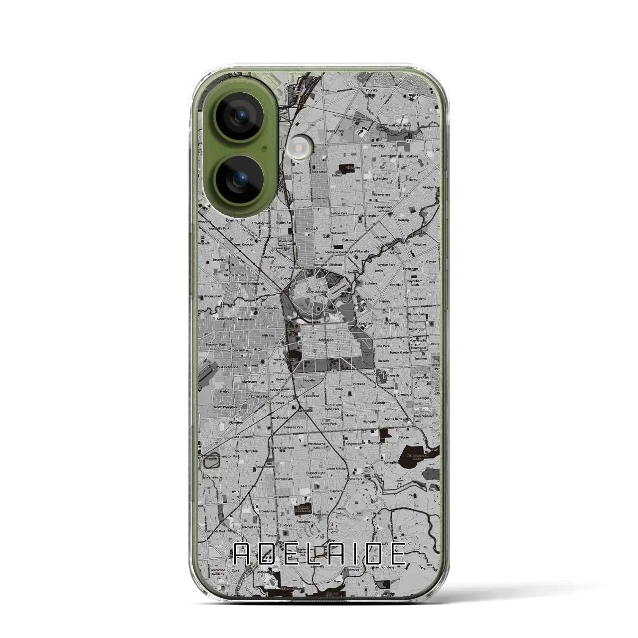 【アデレード（オーストラリア）】地図柄iPhoneケース（クリアタイプ）