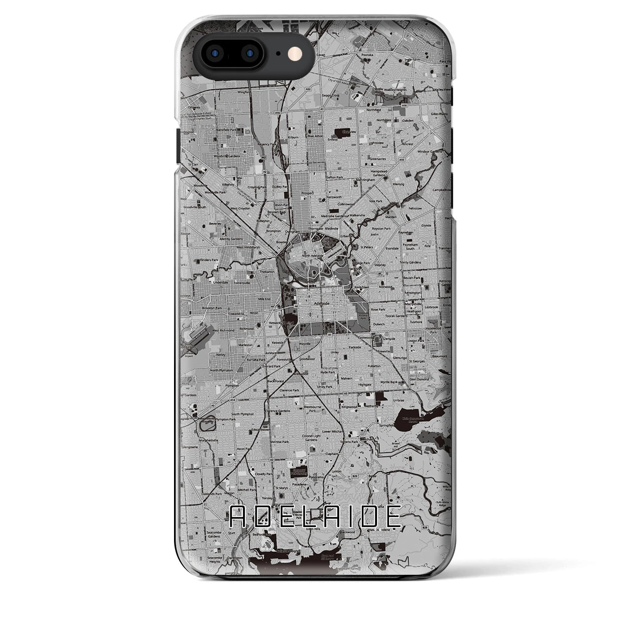 【アデレード（オーストラリア）】地図柄iPhoneケース（クリアタイプ）