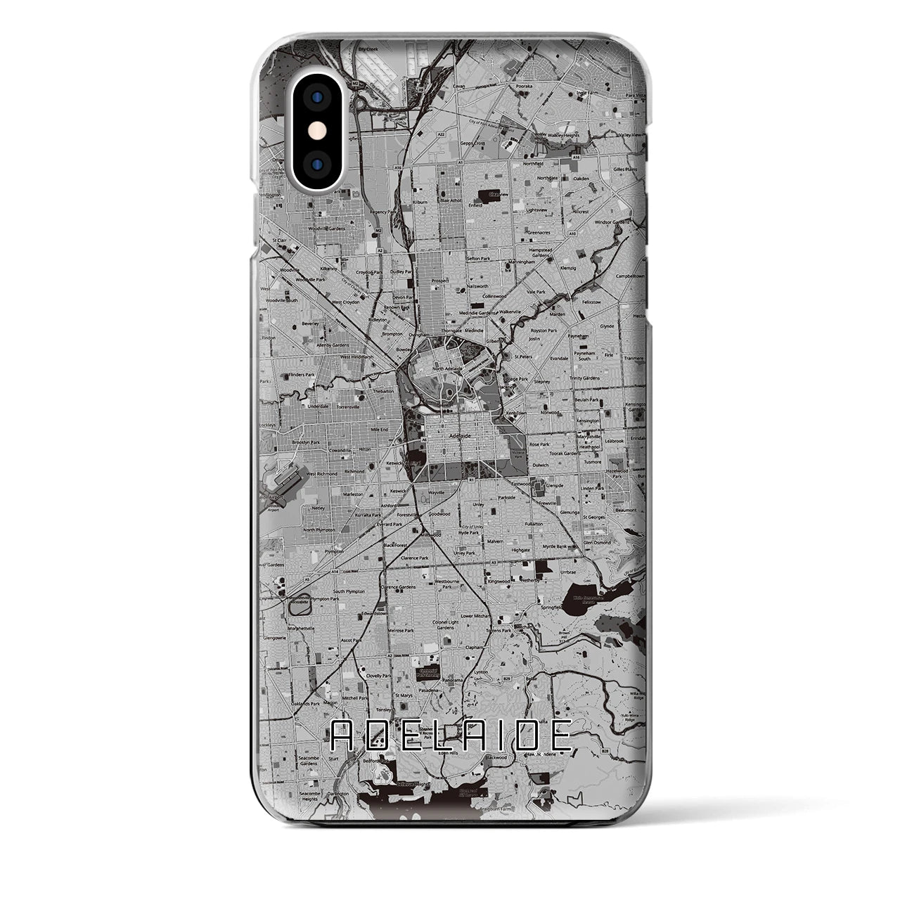 【アデレード（オーストラリア）】地図柄iPhoneケース（クリアタイプ）